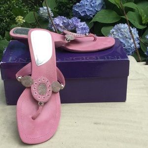 8.0 Enzo Angiolini Pink Suede Sandals